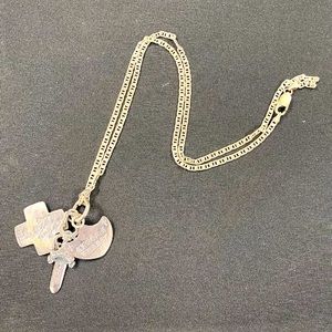 Chrome Hearts 3-Charm Silver necklace